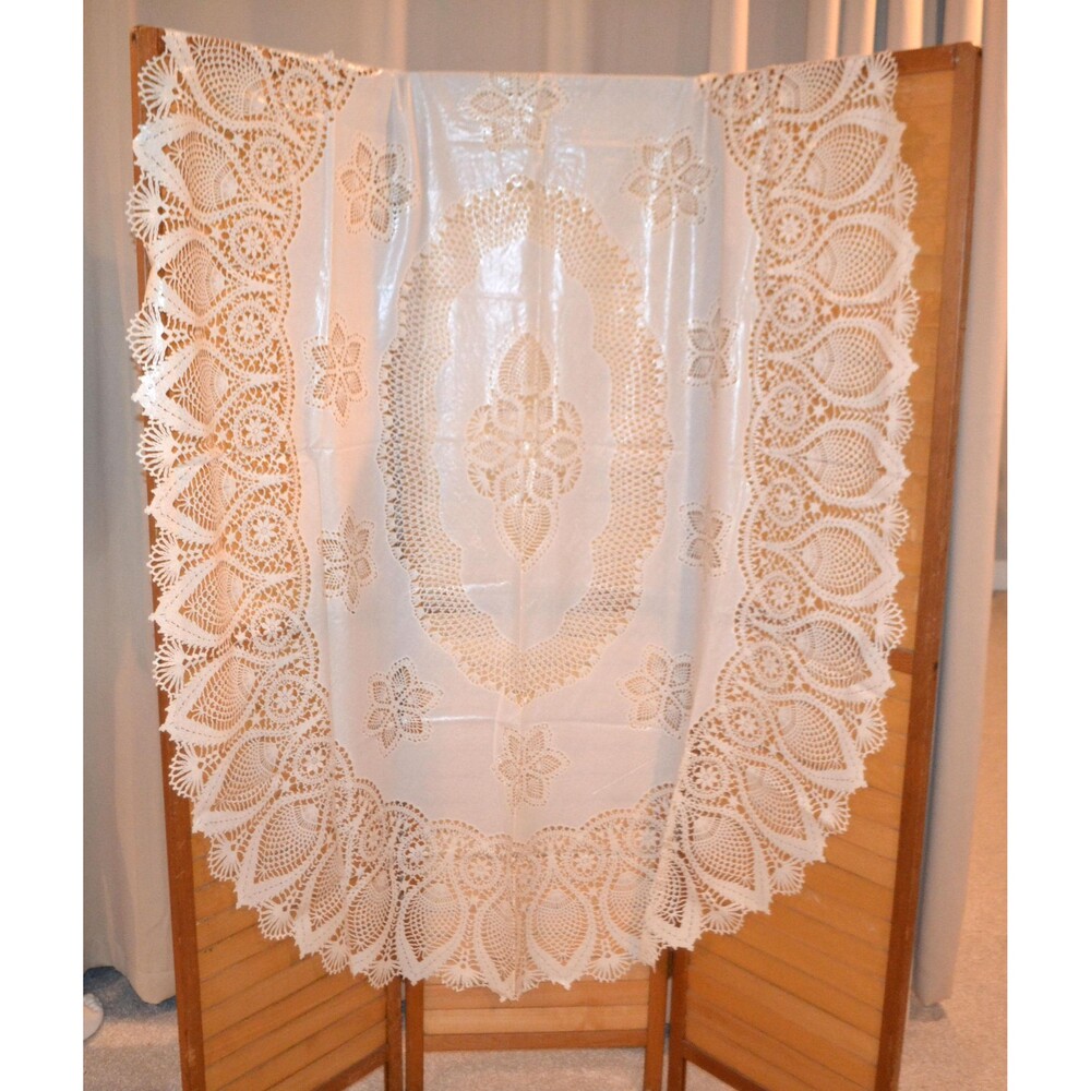 Vintage Tablecloth Vinyl Crochet New in Package 1970s